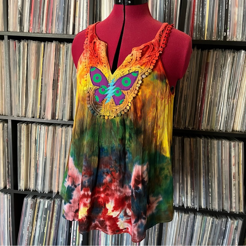 Butterfly phish donut bolt stealie ice dyed 🌈🦋⭕️⚡️♻️ - Picture 3 of 11